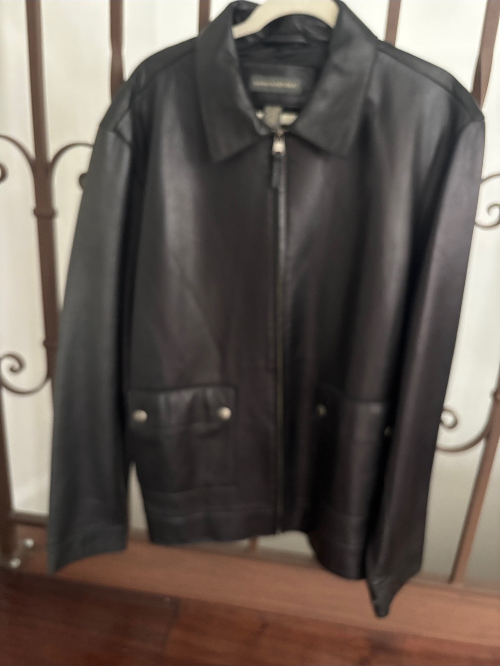 Banana Republic Black Leather Bomber Jacket